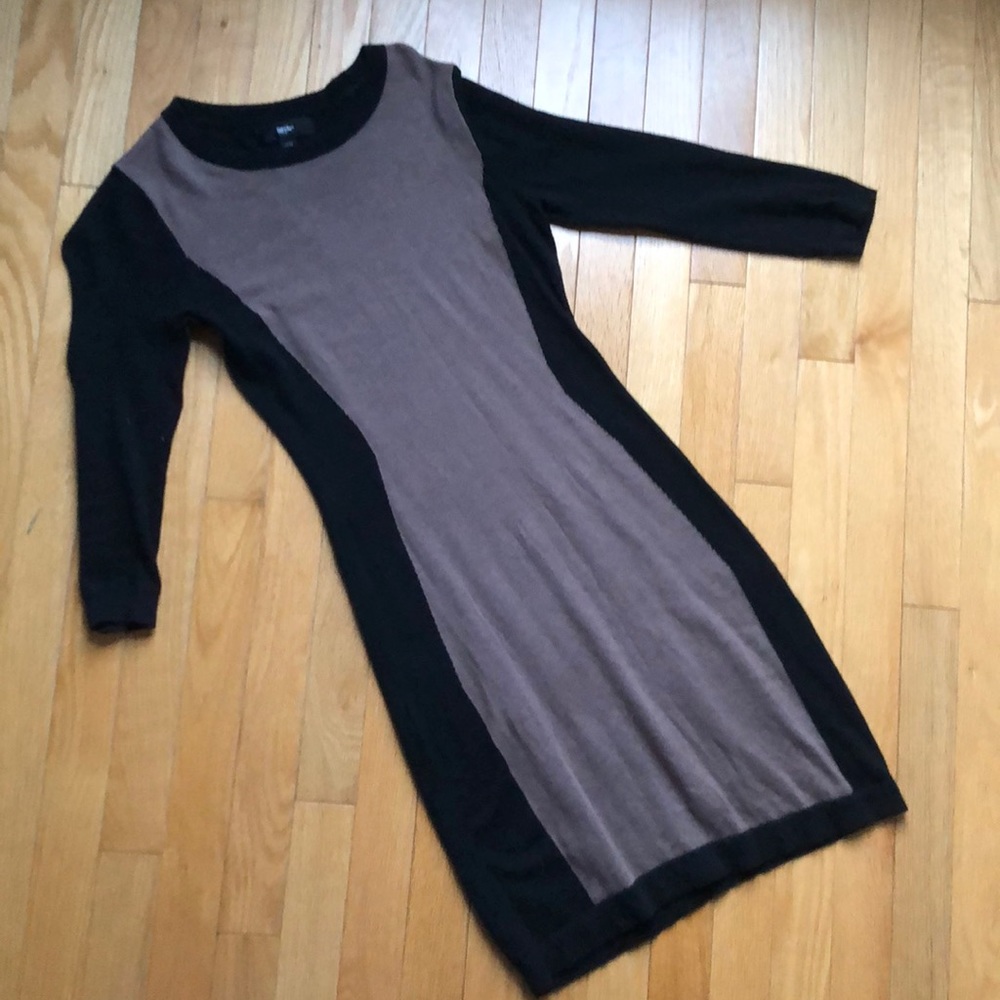 Mossimo Brown And Black Two Tone Fitted Dress XS